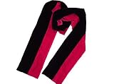 Raspberry Pink & Black Striped Velvet Scarf for Kids