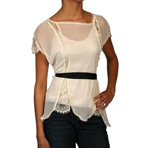 Buy Corey Lynn Calter Apron Blouse with Black Tie by Corey Lynn Calter