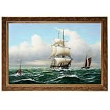 Seascape with Boats Oil Painting on Canvas - 43x31