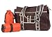 OiOi Diaper Bag Chocolate Poly Canvas Tote with Silver Metallic Trim and Metal Eyelet Detail