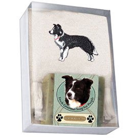 Single Gift Box with Border Collie Soap and Towel