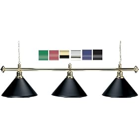 58 Brass Pool Table Light with 3 Economy Metal Shade by 