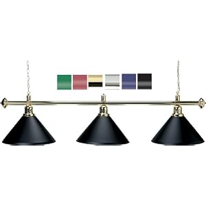 58 Brass Pool Table Light with 3 Economy Metal Shade by 