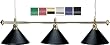 58" Brass Pool Table Light with 3 Economy Metal Shade