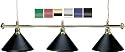 58" Brass Pool Table Light with 3 Economy Metal Shade