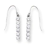 14k White Gold CZ (Cubic Zirconia) Drop Earrings