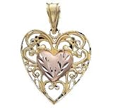 14kt Multi-Colored Gold Heart Charm - QG M159