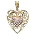 14kt Multi-Colored Gold Heart Charm - QG M159