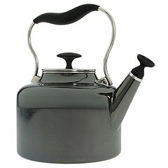 "Chantal 1.8 Quart Enamel on Steel Eva Teakettle, Onyx" "Chantal 1.8 Quart Enamel on Steel Eva Teakettle, Onyx"
