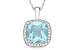 4 1/10 Carat Blue Topaz and Diamond 14K White Gold Pendant w/Chain