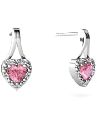 Created Pink Sapphire 14kt White Gold Earrings