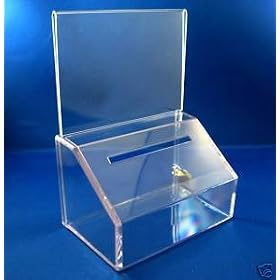 Amazon Donation Box (4-pack) with Lock and Sign Holder / Ad Frame
