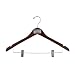 Women's Hardwood Coordinate Hanger with Notches, Clips and Chrome Hardware, Dark Walnut Finish (Case of 100)