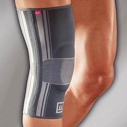 Genumedi® KNEE SUPPORT WITH SILICONE PATELLA-RING, Silver, VI On Sale