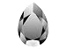 4327 40x27mm Jet Metallic Silver Fancy Pear
