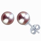 Natural Lavender 5.5-6mm 14k Gold Cultured Pearl Stud Earrings (Available: Sterling Silver or 14K White Gold)