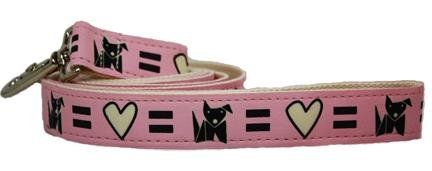 Designer Dog Leash - Love Dog Leash - Pink - 3/4