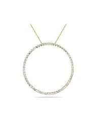 1.00ctw Diamond Circle Pendant in 14K Yellow Gold