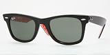 Ray-Ban RB2140 Original Wayfarer Sunglasses,Black and Red Mania Frame/G-15 XLT Lens,50 mm