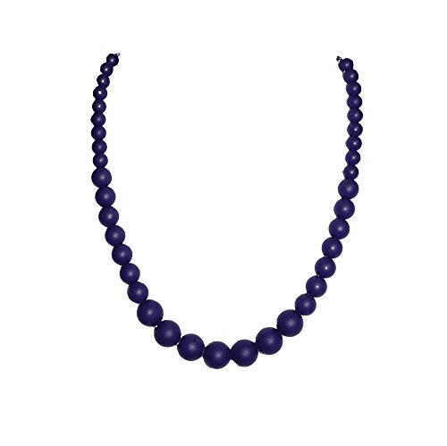 Silicone Teething Necklace for Mom - BPA Free. For chewing also used as a nursing necklace - provides soothing relief & acts as a sensory toy (giraffe, Nuby, & ring alternative) - Navy