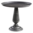 Tall Footed Metal and Wood Pedestal or Cake Stand - Black