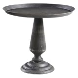 Tall Footed Metal and Wood Pedestal or Cake Stand - Black