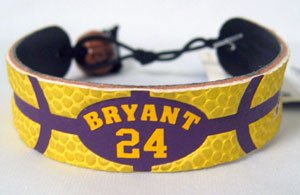Los Angeles Lakers NBA Kobe Bryant Team Color Basketball Bracelet