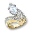 Women's Classic Line Clear Cubic Zirconia Two-Tone Ring, Size: 5-10 Women's Classic Line Clear Cubic Zirconia Two-Tone Ring, Size: 5-10
