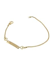 18KT Yellow Square Chain w/ID Plate Bracelets Length = 7