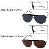 Giorgio Armani - Giorgio Armani Aviator Sunglasses 487/S: Shiny Brown/Dark Brown