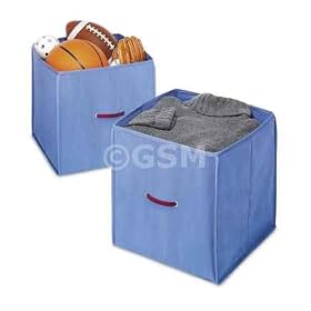 <b>14" COLLAPSIBLE STORAGE CUBES -SET OF 2- BLUE</b>