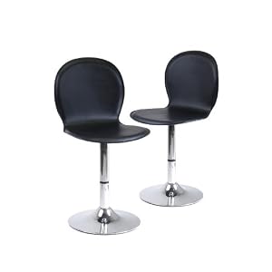 Set of 2 Adjustable Swivel Chair Bar Stool by Winsome Wood