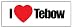 I Heart Tim Tebow Sticker Decal. Peel and Stick. Black and Red