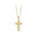14K Yellow Gold ''Diamond Cut'' Cross Pendant with Chain