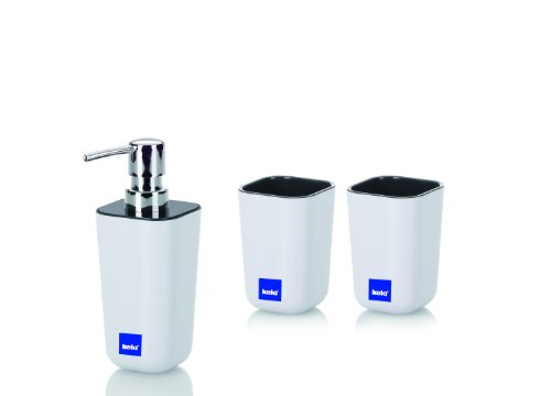 Kela 390070 Bad-Set Lano 3-teilig, wei&szlig; / anthrazit