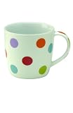 Typhoon Bright Polka Dot Hand-decaled Fine Porcelain Mug - 6 Pack