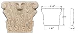 Hafele Acanthus Onlay (194.78.343) 1-9/16 x 5-1/8 x 4-1/2, Beech