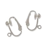 Silver Plated Brass Clip On Ball Earrings Findings 313GkfrYw L. SL160 Silver Plated Brass Clip On Ball Earrings Findings