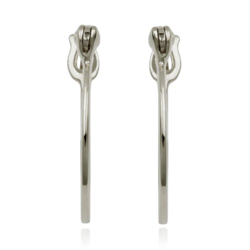 Rhodium Plated Sterling Silver Hoop Earrings