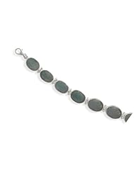 7"+1" Extension Rough-Cut Emerald Link Bracelet