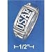 Plain Sr-3034 : Sterling Silver Hp 9mm Wide Mens Band With ''usaf'' In Cut Out Letter...