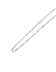 1.5MM Nickel Free Italian Sterling Silver Chain Necklaces Singapore 035 Gauge Chain ( Available Length 16"~30")