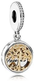 PANDORAJewelry Family Roots Cubic Zirconia Charm in Sterling Silver and 14K Yellow Gold