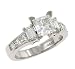 Jewelry : Princess/Emerald Diamond Engagement Ring 1.14ct (CZ ct