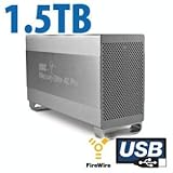1.5TB+1.5TB OWC Mercury Elite PRO 800 MIRROR RAID Dual 7200RPM FW800/400/US ....