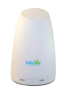 Smiley Daisy Essential Oil Diffuser - Cool Mist Humidifier - Energy Saving Quiet Electric Ultrasonic Technology - Best Fragrance Scented Oil Aromatherapy Diffuser with 7 Color Changing LED Lamps and Mist Mode Adjustment - Waterless Auto Shut-off - Run 3 hours in Continous Mist Mode - Portable for Home, Yoga, Office, SPA, Bedroom - Great for Room Size of 10*15 SqFt - with 180 days Product Replacement Warranty ONLY WHEN YOU PURCHASE FROM SMILEY DAISY