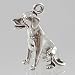 Sterling Silver Sitting Dog Charm or Pendant, #2494