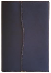 Hidden Pocket Refillable Leather Journal, Ruled Pages, 5x7", Navy