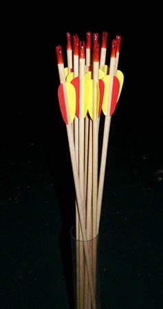 Archery Standard Wood Arrows - set of 6 - 26