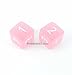 WCXPF0614E2 Pink Frosted D6 Dice 2pc White Numbers Aprox 16mm